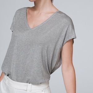 White House Black Market Gray Jetsetter Tee